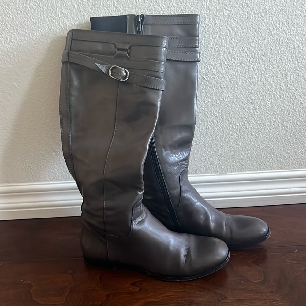 AGL Attilio Giusti Leombruni - Italian leather knee high riding boots-brown